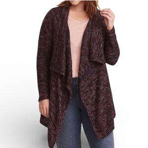 Torrid Marled Purple Open Front Waterfall Cardigan